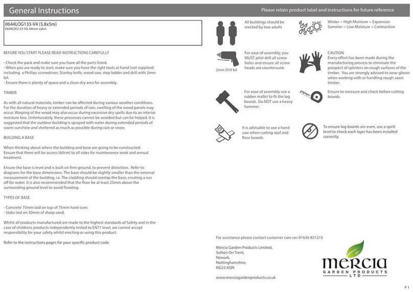 Mercia Garden Products 0644LOG133-V4 Instruction manual