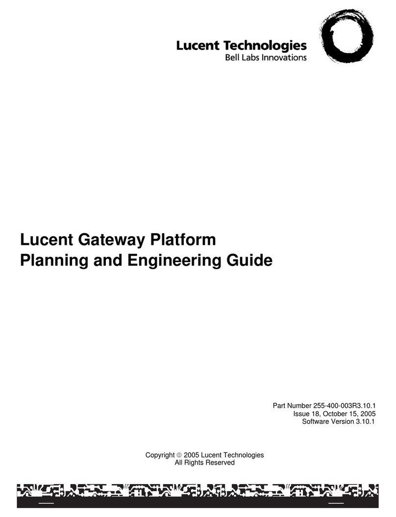 BELL LABS INNOVATIONS Lucent Technologies Telica Plexus 9000 Planning and Engineering Guide