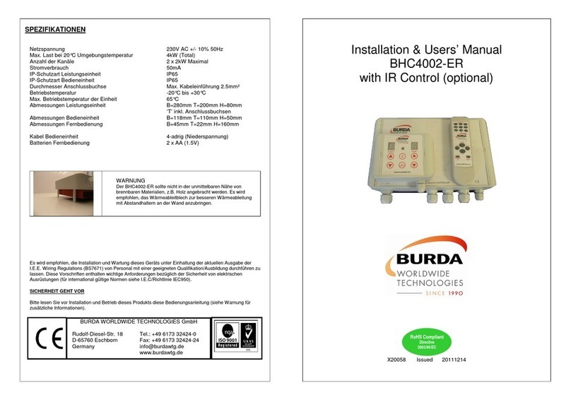 Burda BHC4002-ER Installation & user manual