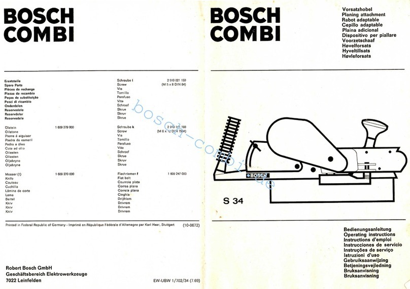 Bosch Combi S 34 Planing Attachment operating instructions