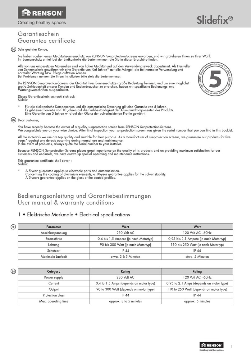 Renson Slidefix User manual