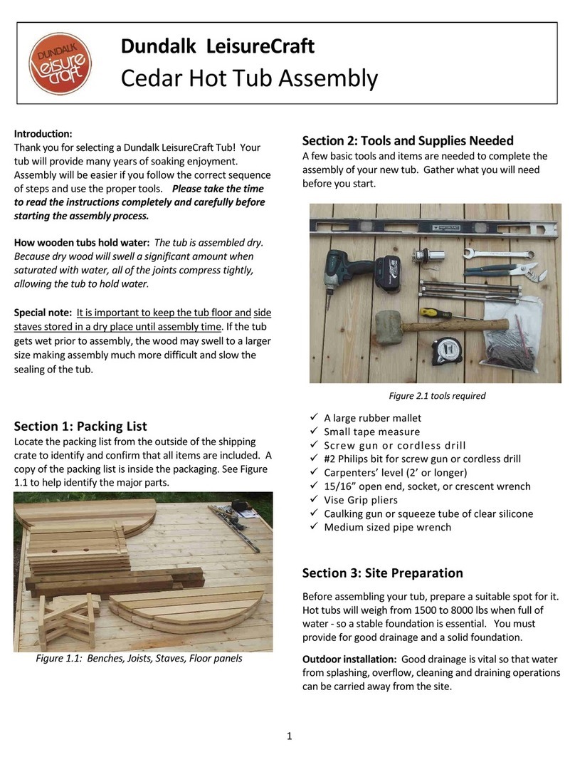 Dundalk LeisureCraft Cedar Hot Tub Assembly manual