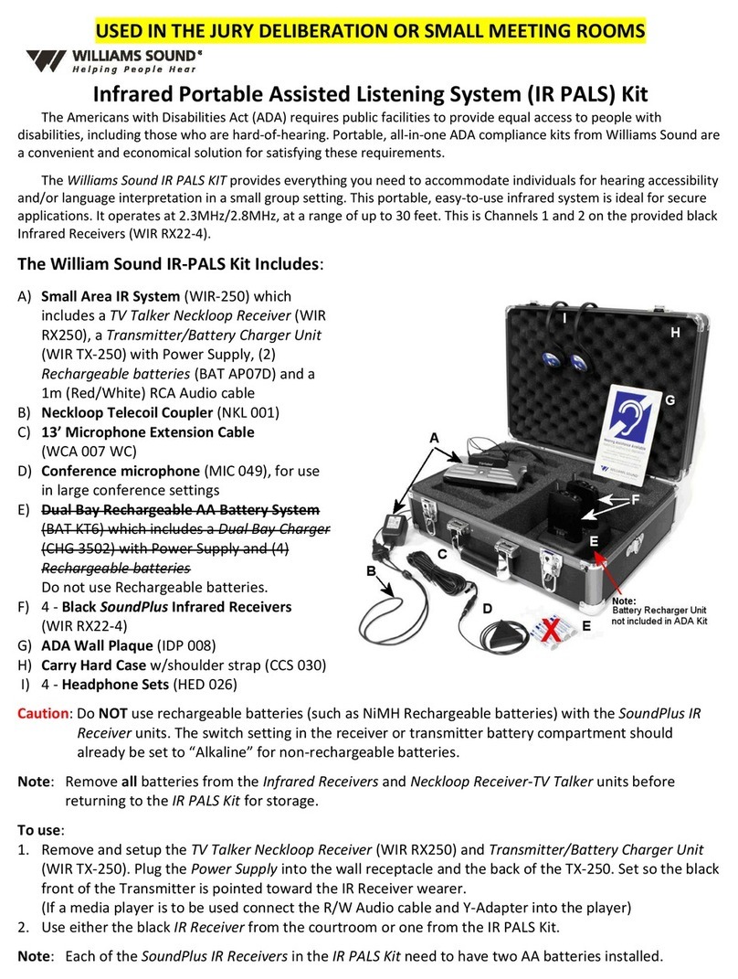 Williams Sound IR PALS quick guide