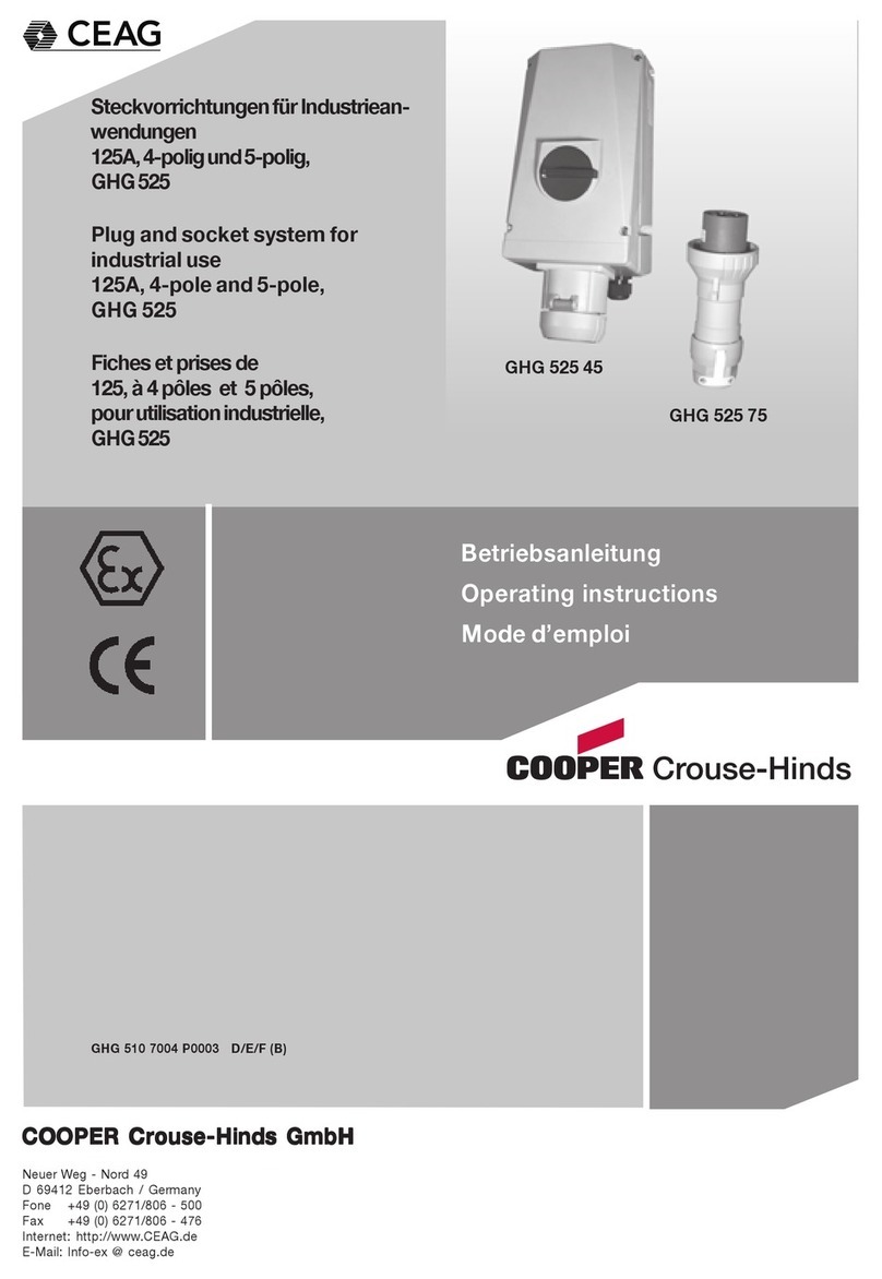 Cooper Crouse-Hinds CEAG GHG 525 Series operating instructions