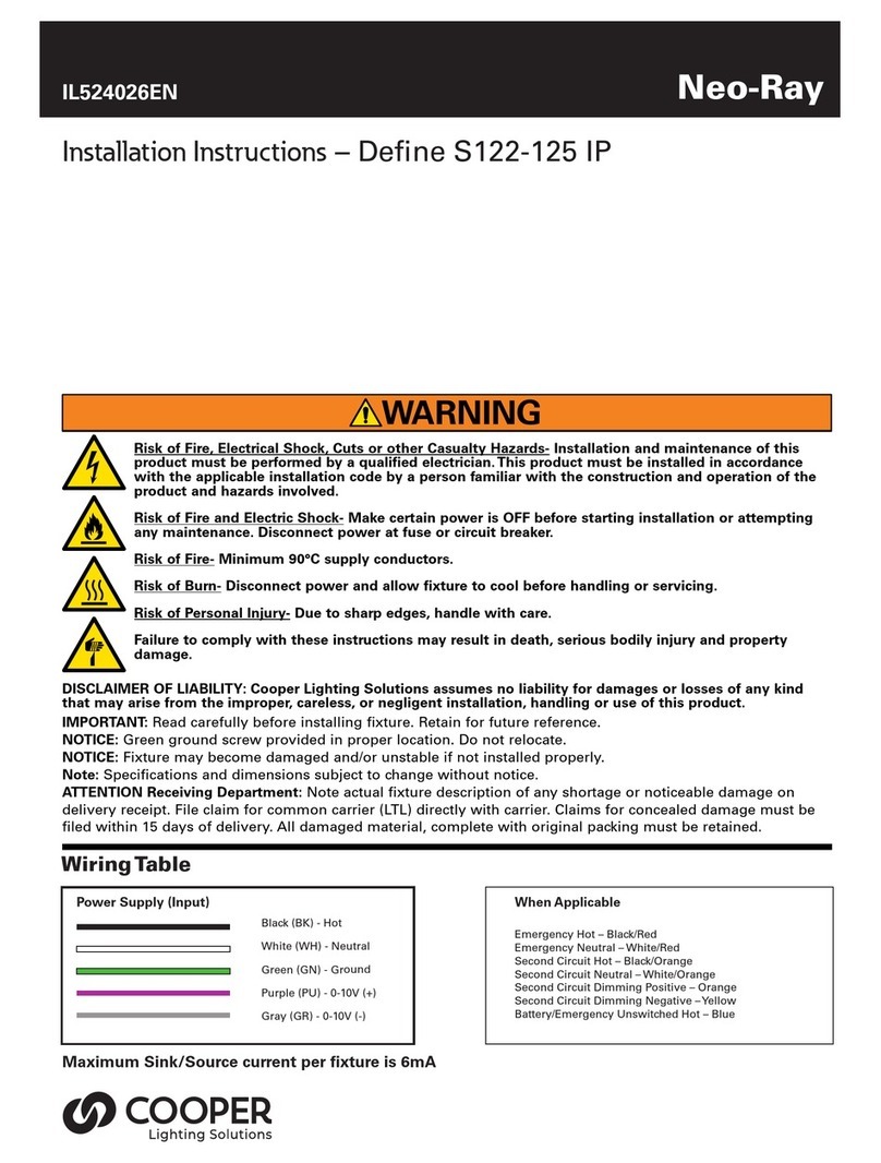 Cooper Neo-Ray Define S122 IP User manual