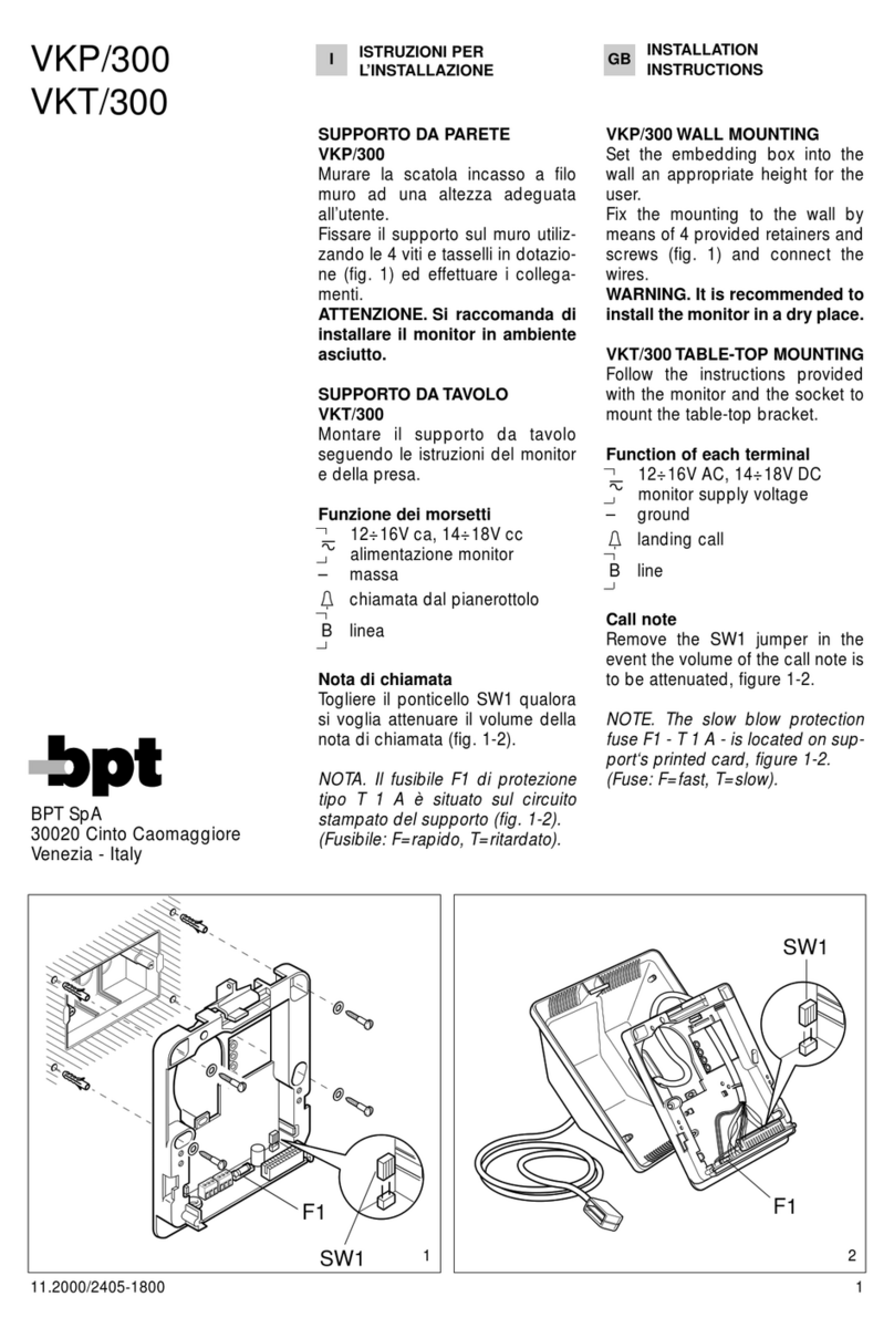 Bpt VKP/300 User manual