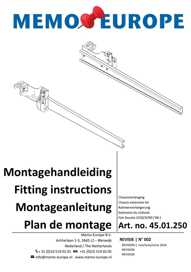Memo Europe 45.01.250 Fitting instructions Memo Europe 45.01.250 Fitting instructions