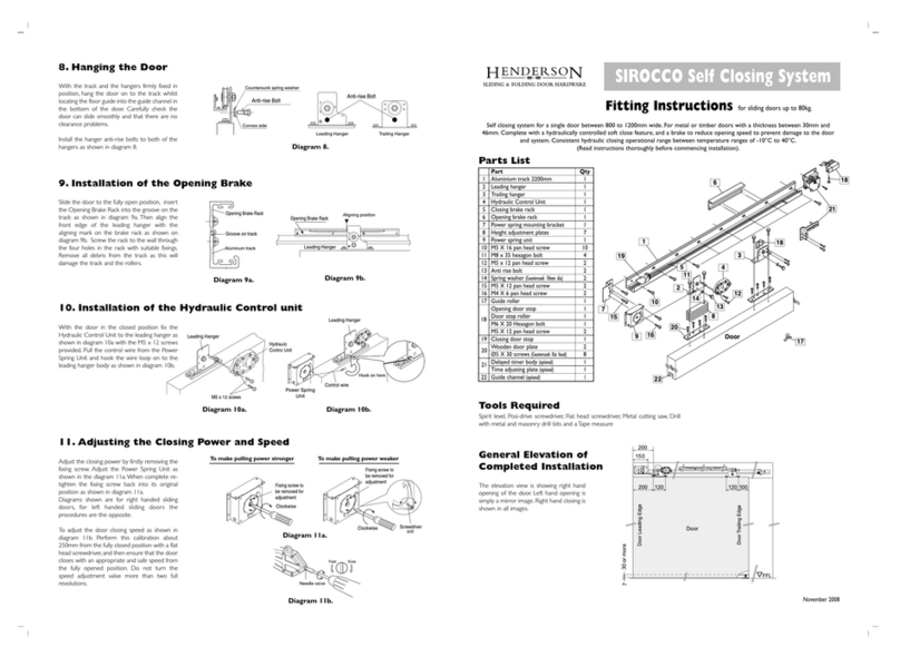 Henderson SIROCCO Fitting instructions