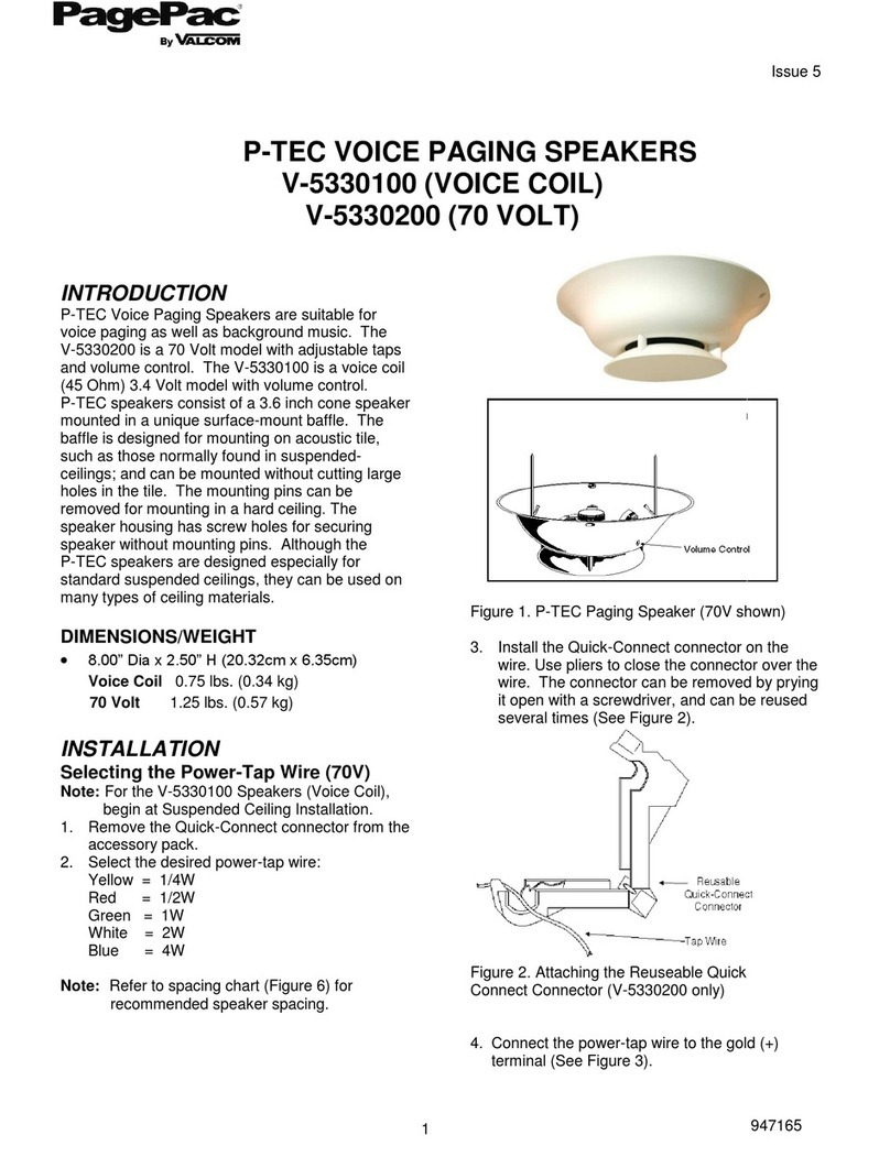 Valcom PagePac V-5330100 manual