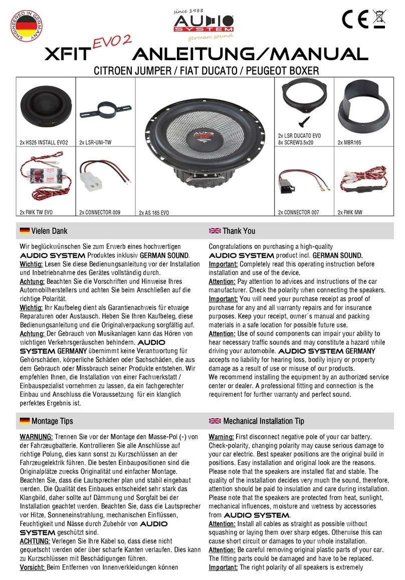 Audiosystem XFIT EVO2 User manual