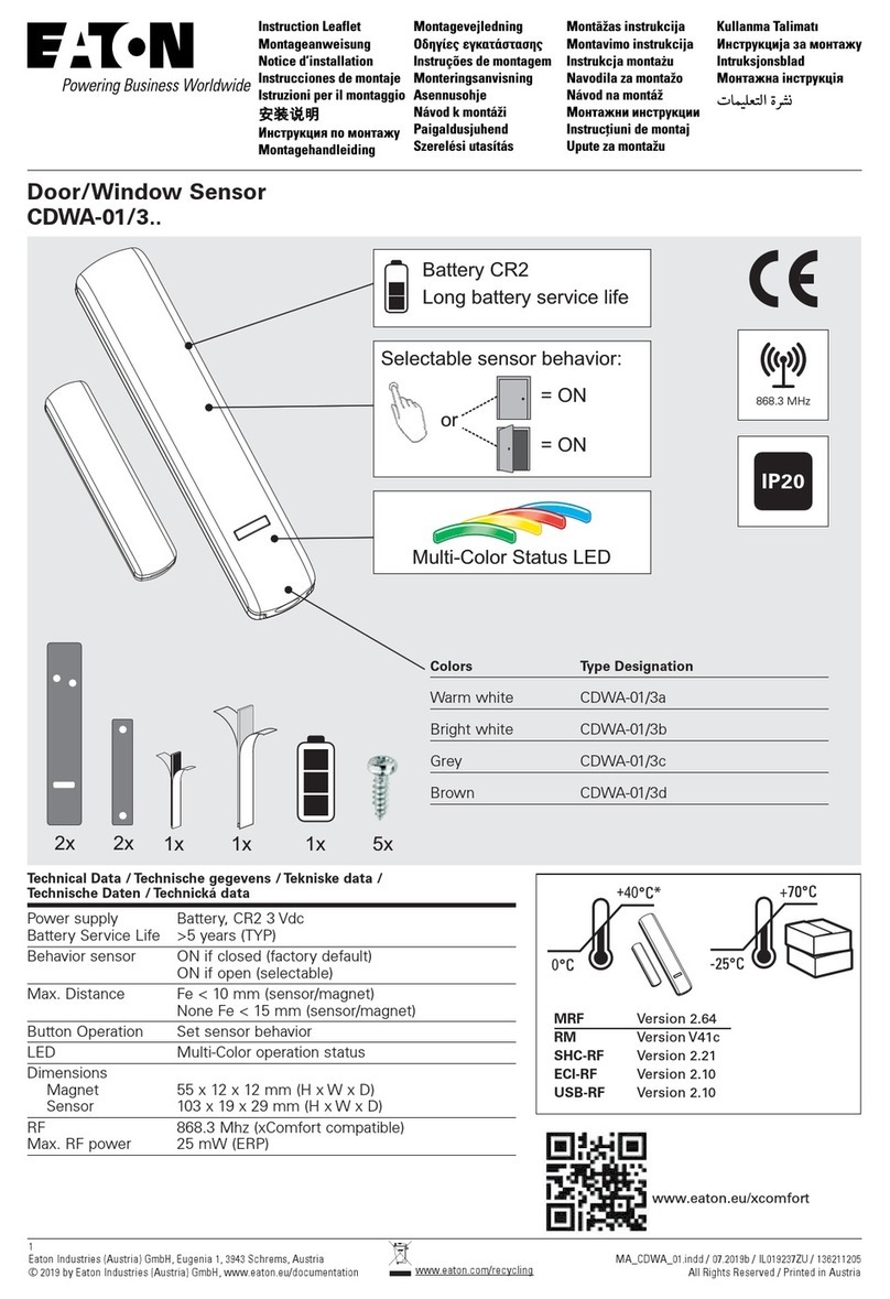 Eaton CDWA-01/3 Series Instruction leaflet
