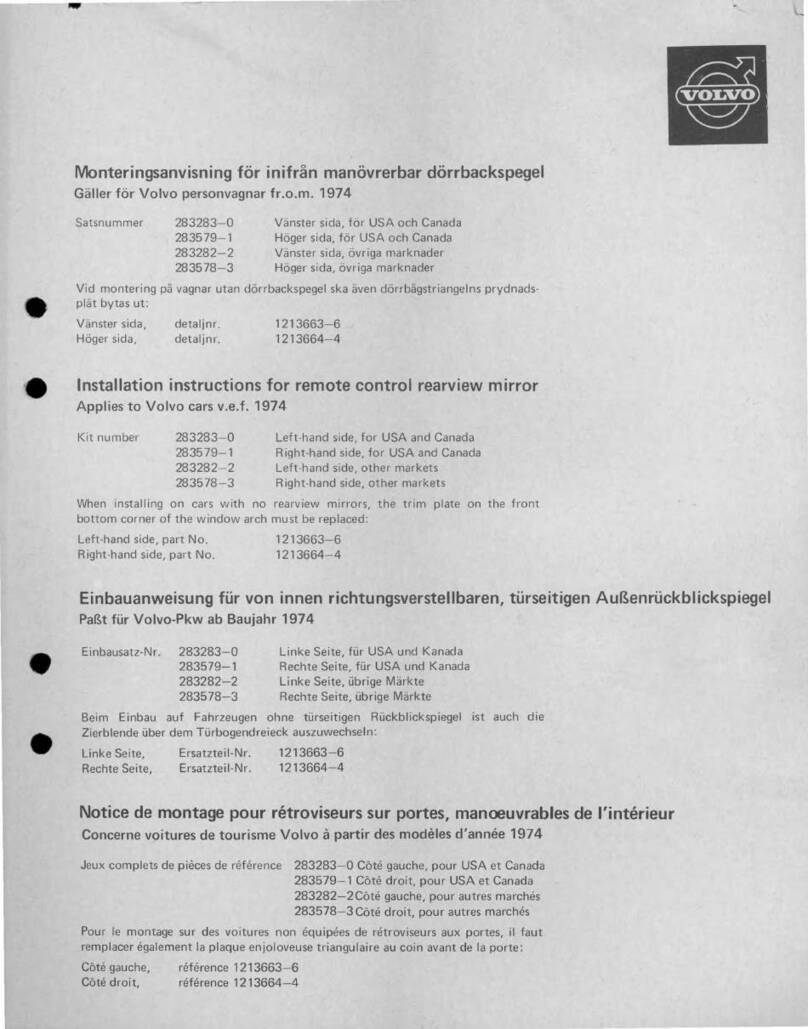 Volvo 283283-0 User manual Volvo 283283-0 User manual