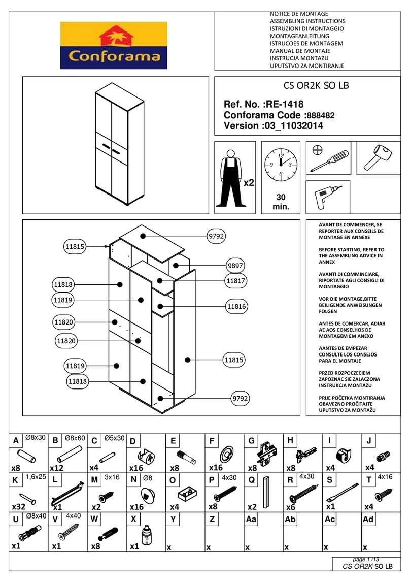 CONFORAMA RE-1418 Installation guide
