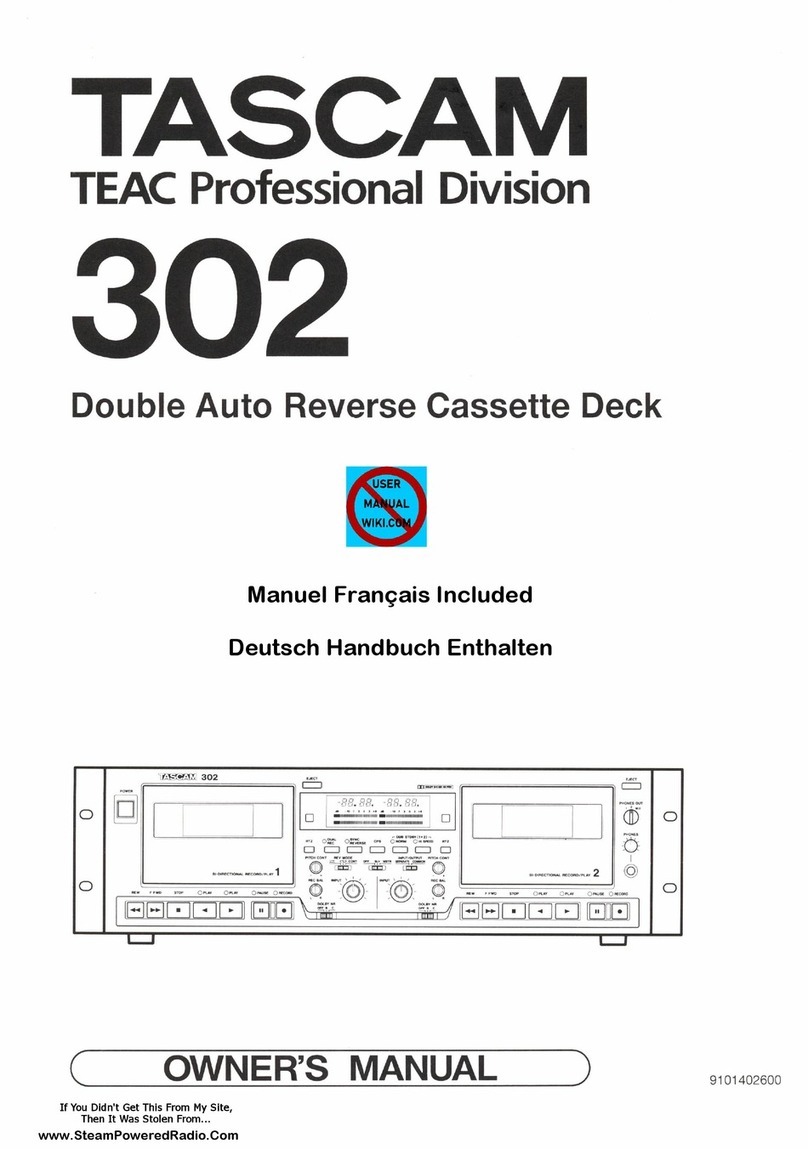 TEAC PROFESSIONAL TASCAM 302 owner's manual