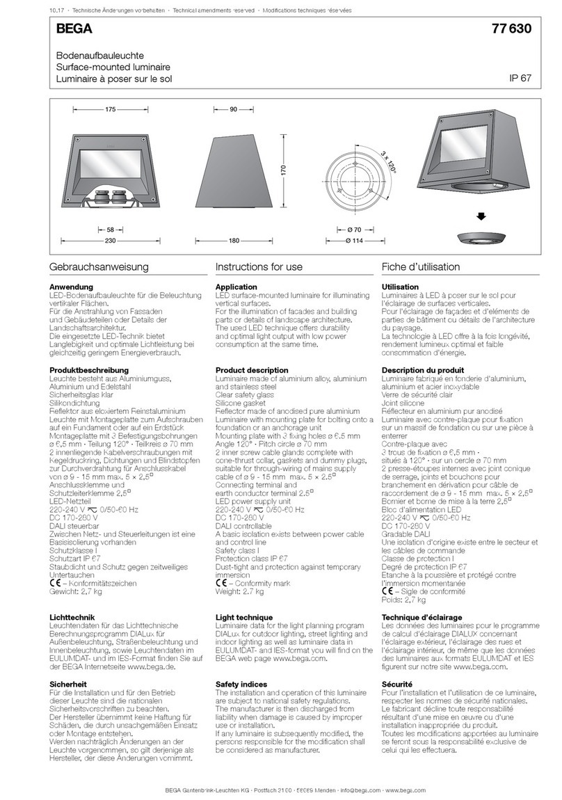 BEGA 77 630 User manual