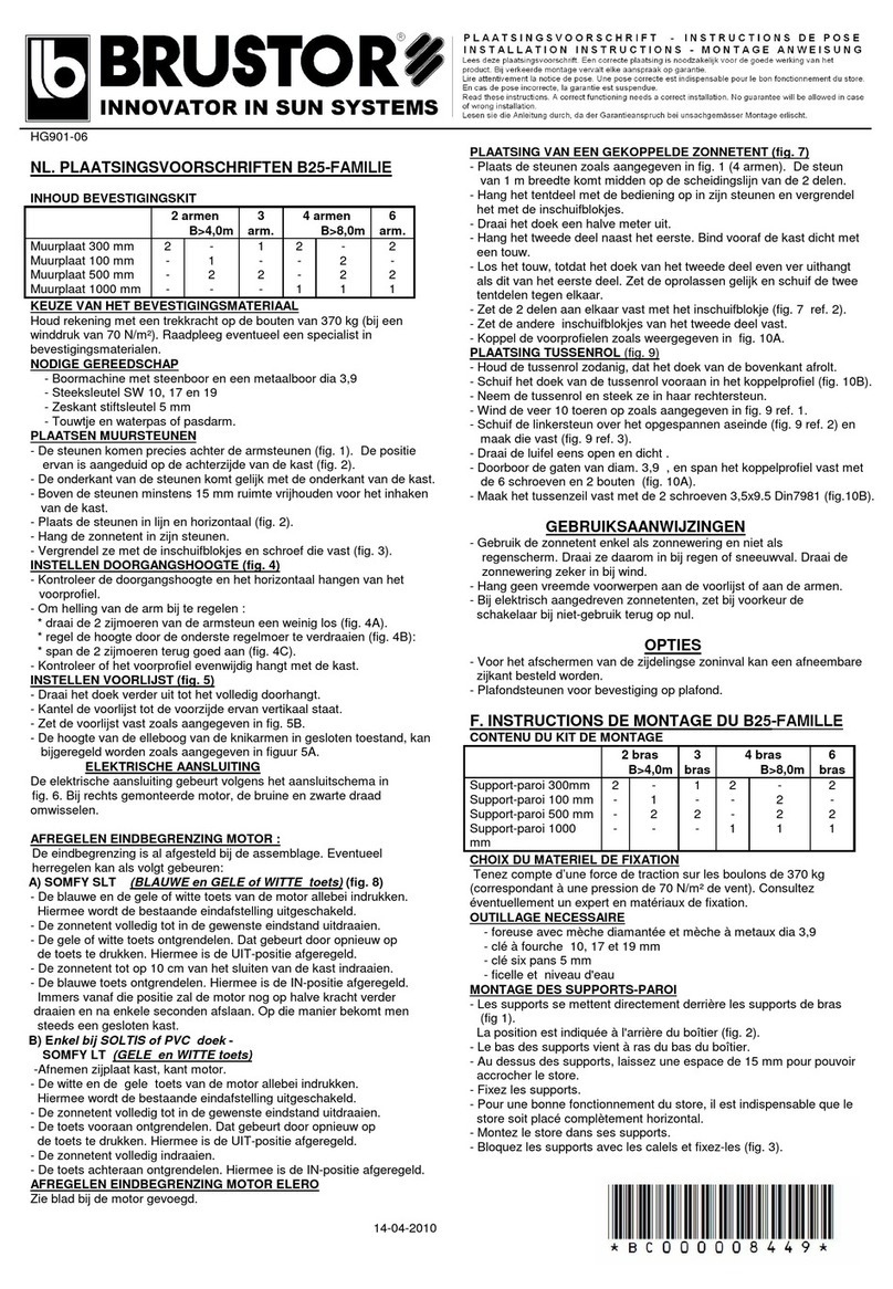 BRUSTOR B25 Series installation instructions