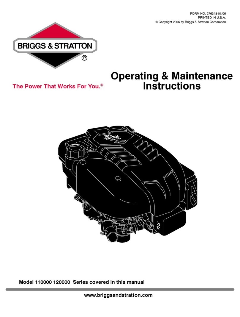 Briggs & Stratton PROFESSIONAL SERIES 110000 Installation and operation manual