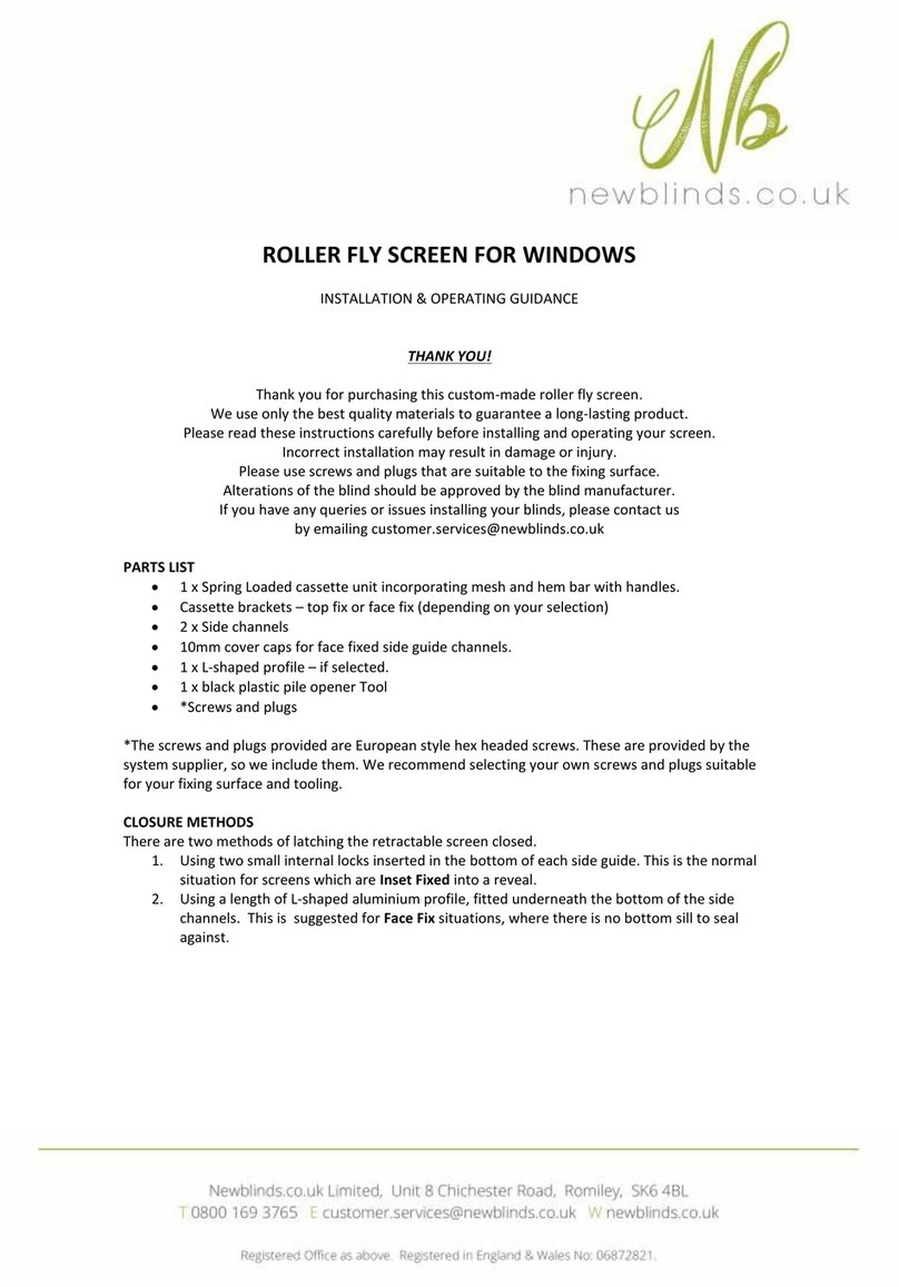 NB ROLLER FLY SCREEN Installation & operating guide