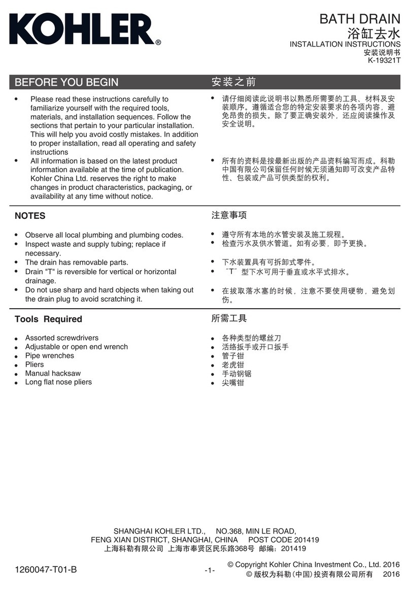 Kohler K-19321T User manual Kohler K-19321T User manual