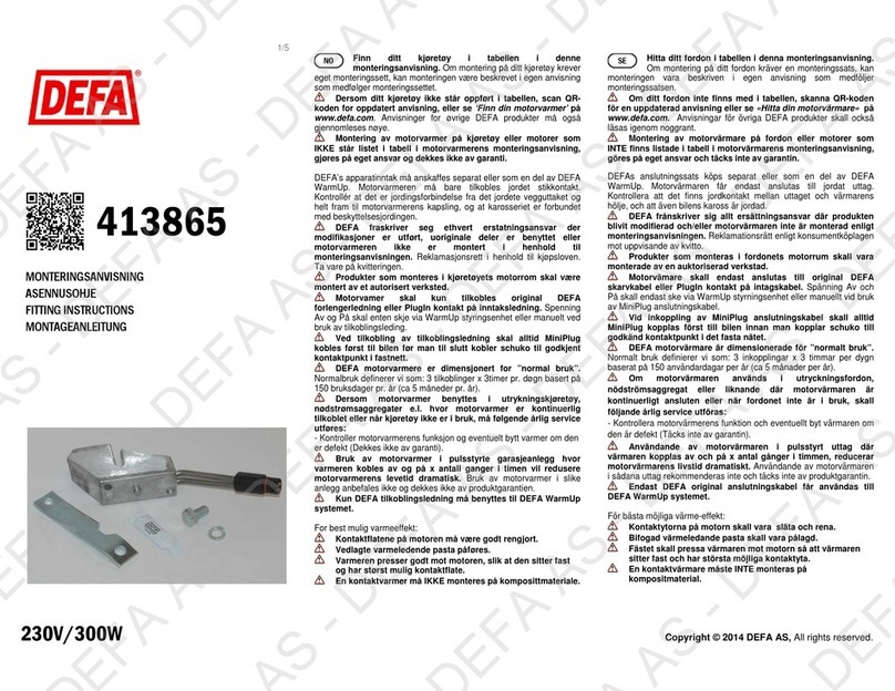 DEFA 413865 Fitting instructions
