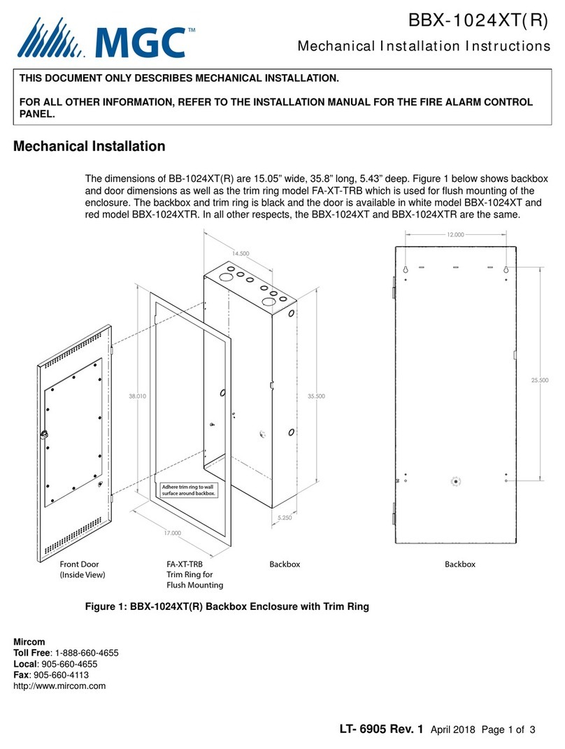 Mircom MGC BBX-1024XT Mechanical installation instructions Mircom MGC BBX-1024XT Mechanical installation instructions
