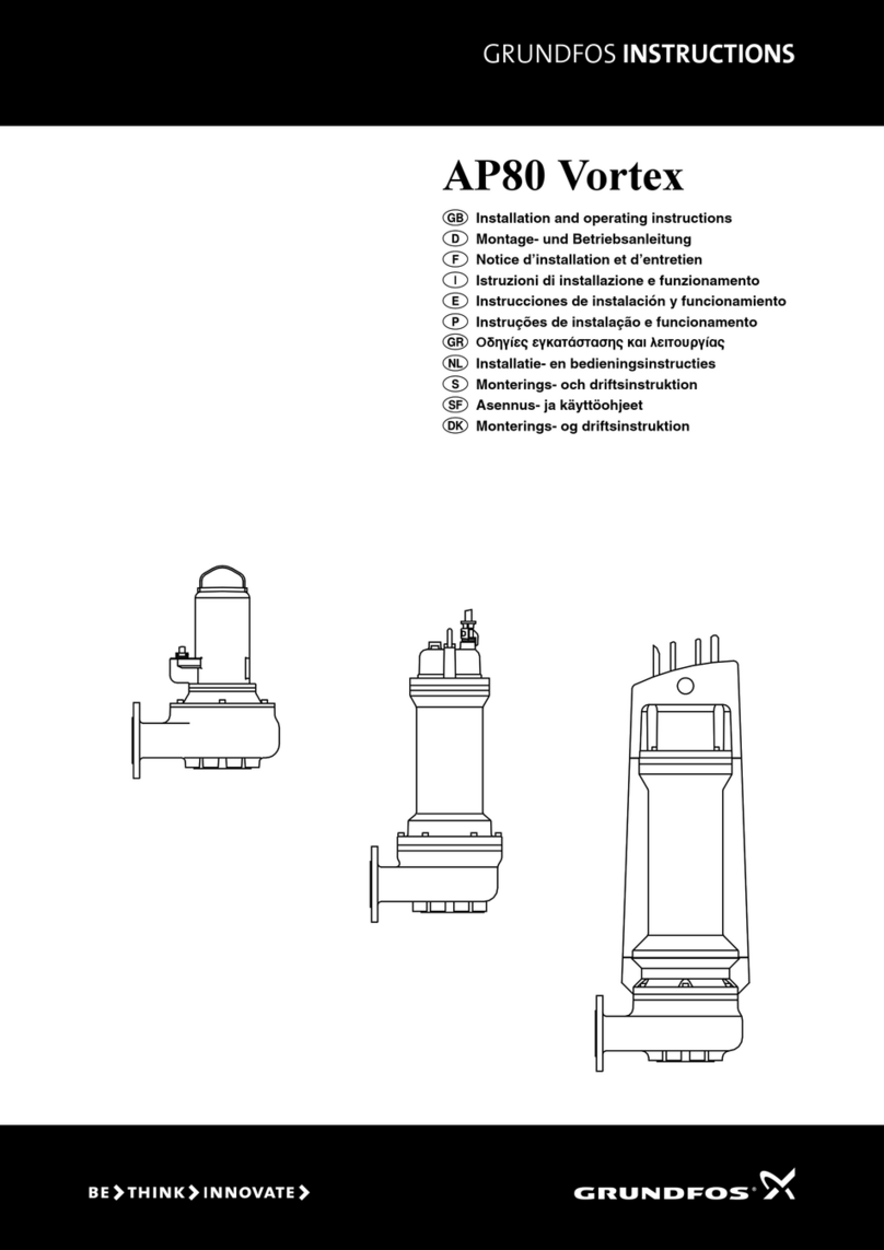 Grundfos AP80 Vortex Installation and operating instructions