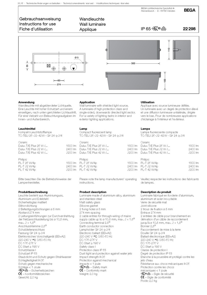BEGA 22 298 Instructions for use