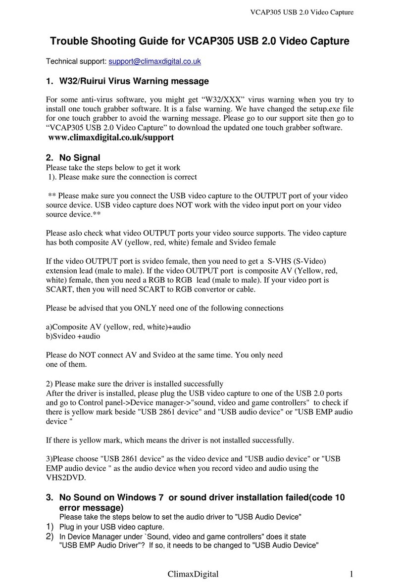 ClimaxDigital VCAP305 User manual