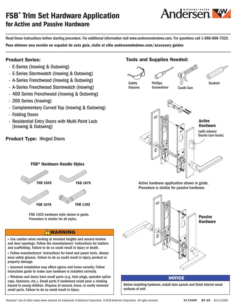 Andersen Windows & Doors FSB 1035 instructions Andersen Windows & Doors FSB 1035 instructions