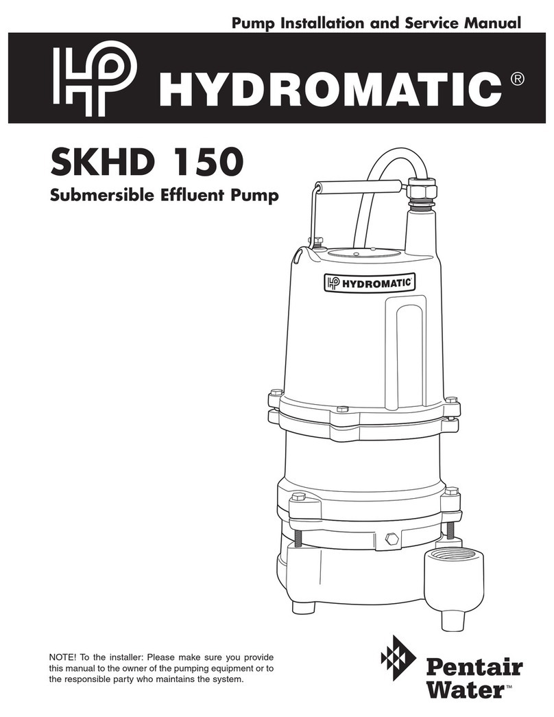 Pentair Pool Products HYDROMATIC SKHD 150 Installation and service manual Pentair Pool Products HYDROMATIC SKHD 150 Installation and service manual