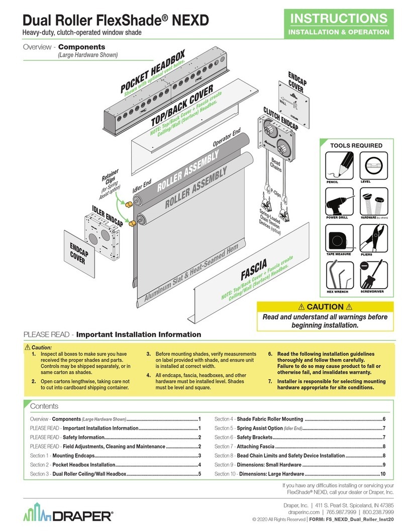 Draper Dual Roller FlexShade NEXD Installation instructions