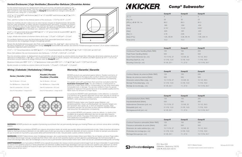 Stillwater Designs KICKER Comp Series quick start guide