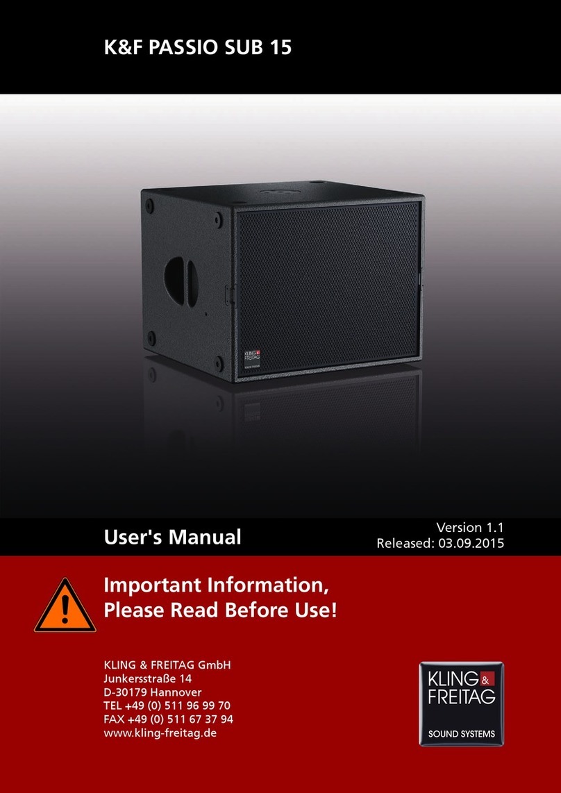 KLING & FREITAG PASSIO SUB 15 user manual