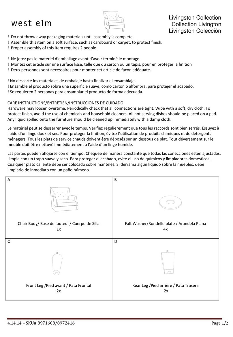 West Elm Livingston Collection 8971608 User manual West Elm Livingston Collection 8971608 User manual