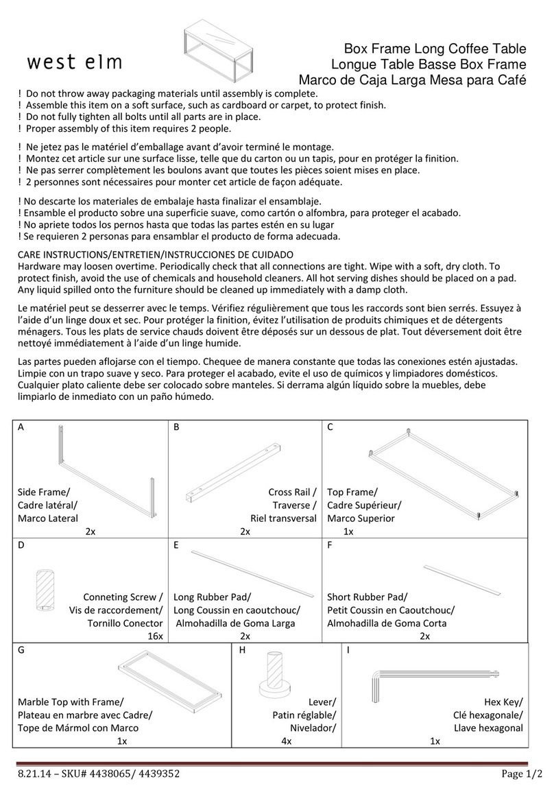 West Elm Box Frame Long Coffee Table 4438065 User manual West Elm Box Frame Long Coffee Table 4438065 User manual