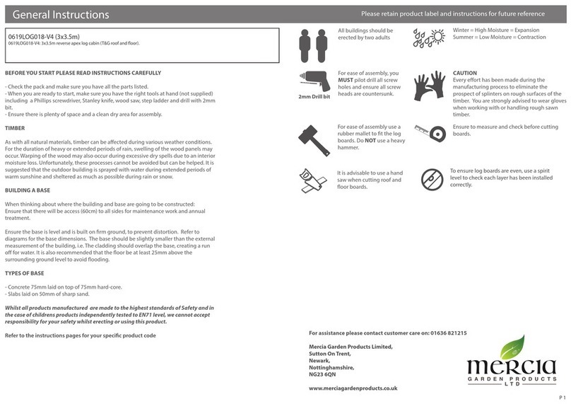 Mercia Garden Products 0619LOG018-V4 General instructions Mercia Garden Products 0619LOG018-V4 General instructions
