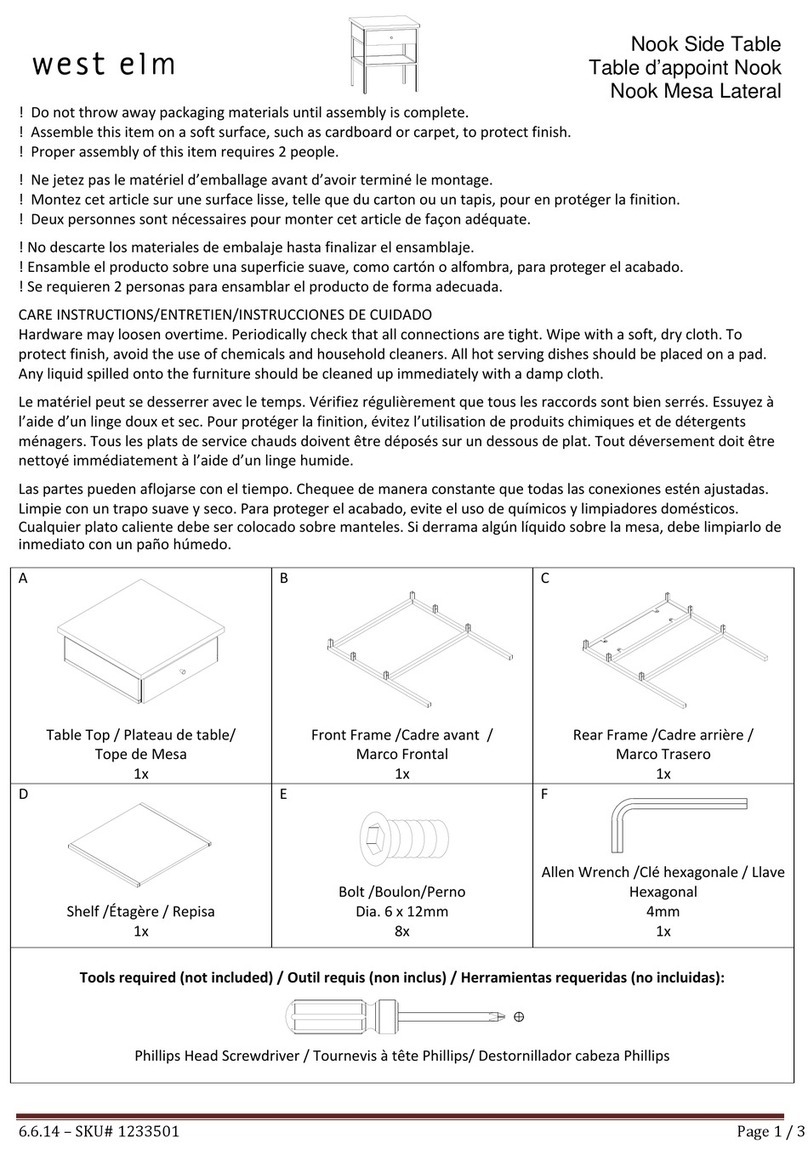 West Elm Nook Side Table 1233501 User manual West Elm Nook Side Table 1233501 User manual