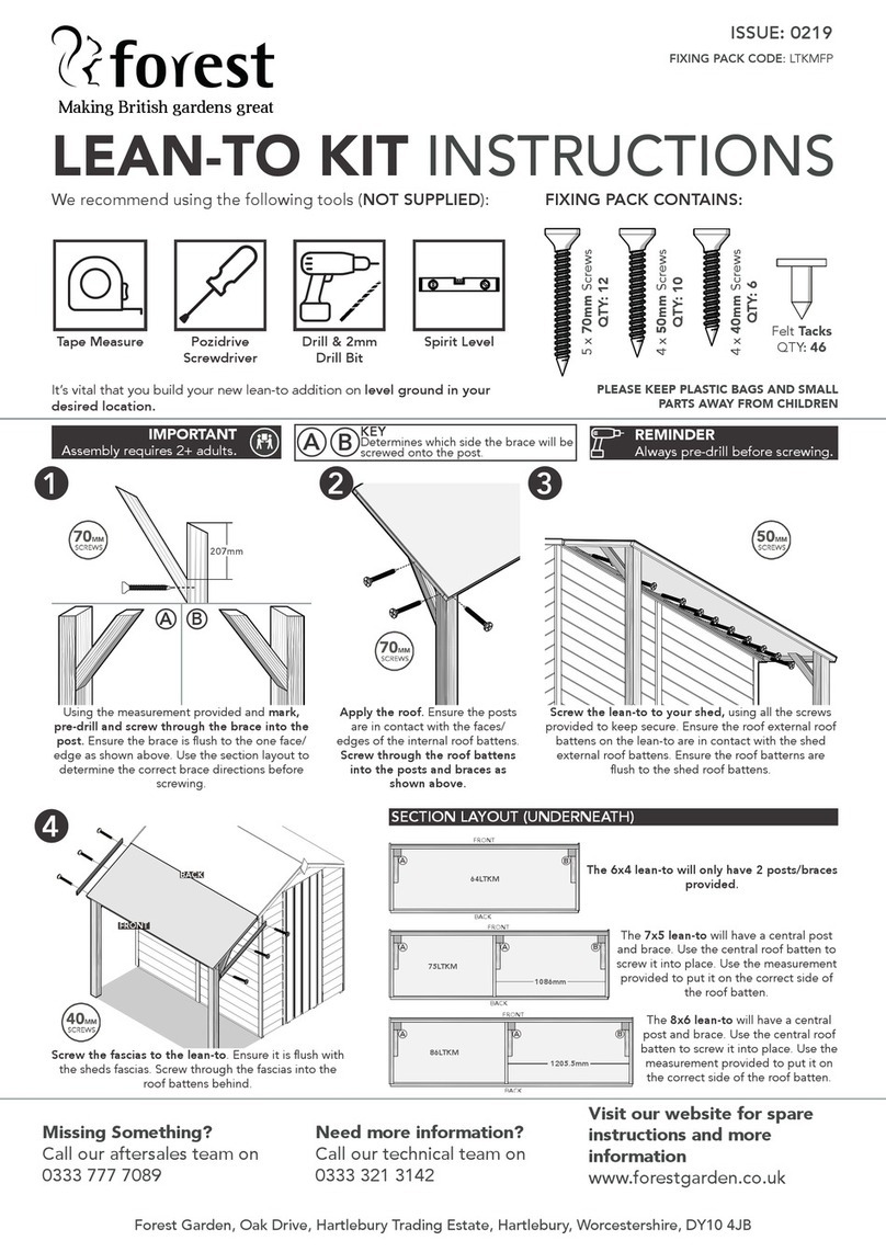 Forest LEAN-TO KIT instructions