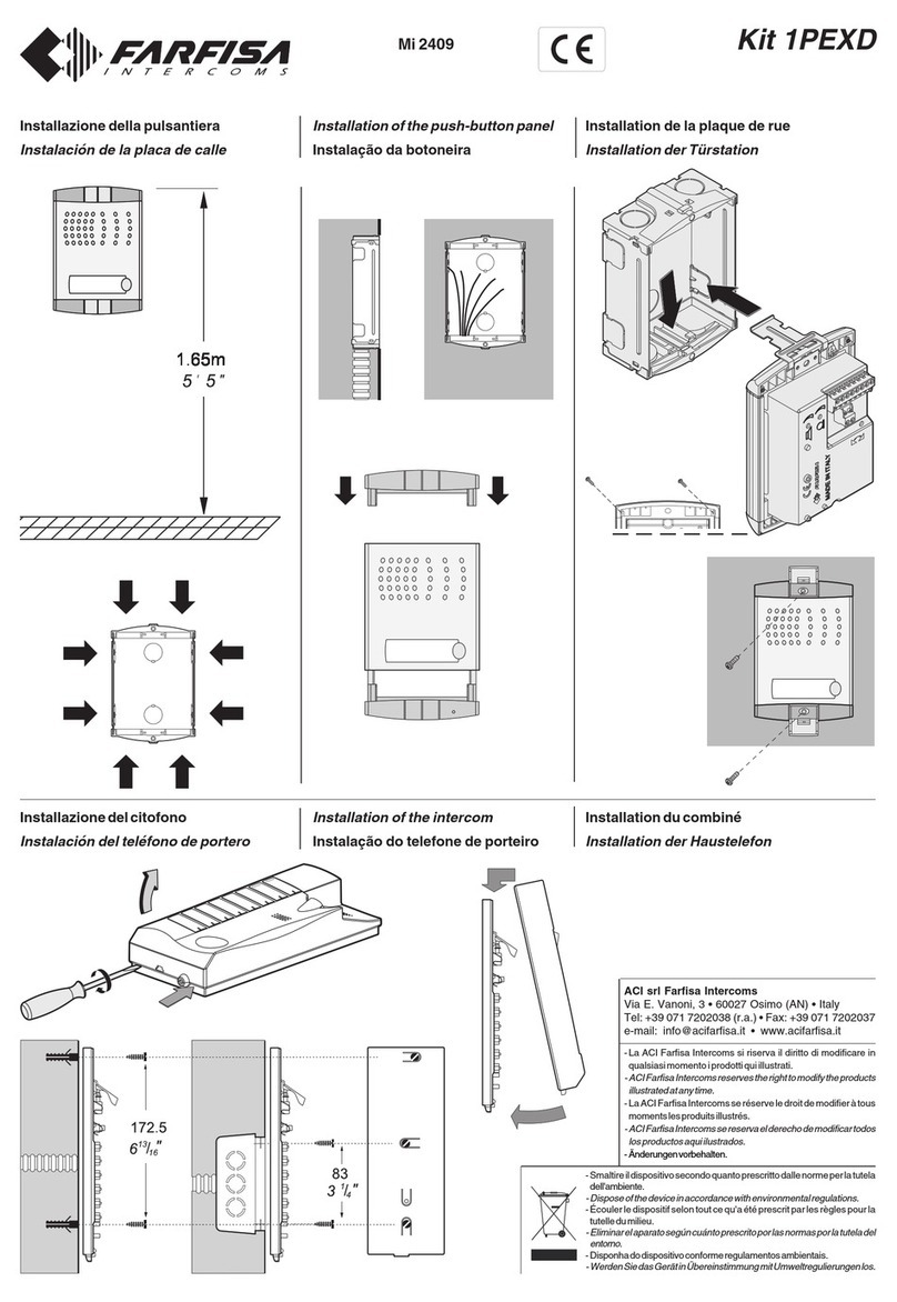 FARFISA INTERCOMS Kit 1PEXD User manual