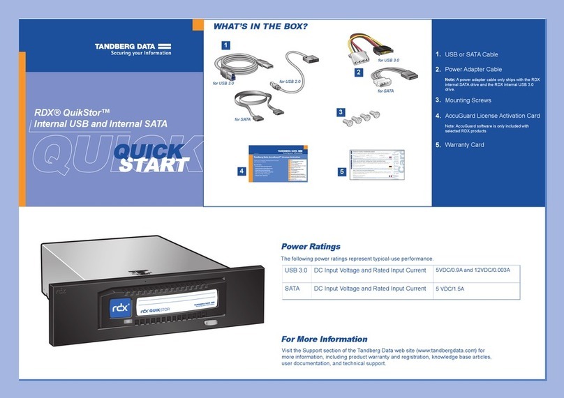 Tandberg Data RDX QuikStor User manual