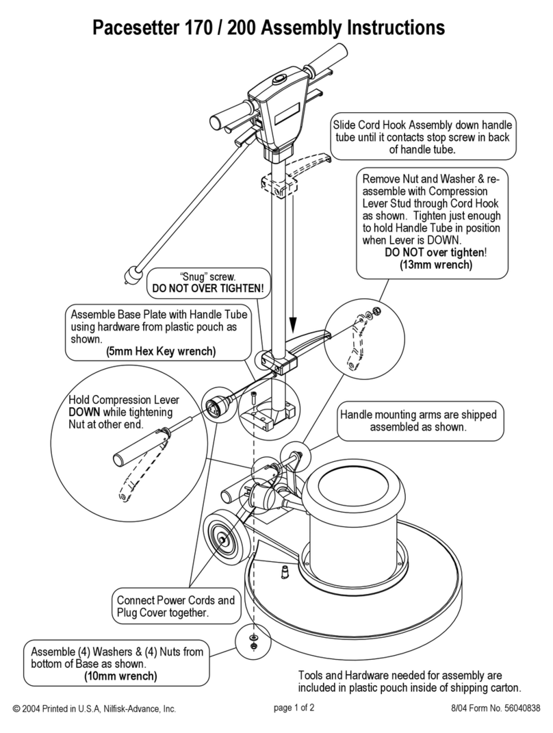 Nilfisk-Advance Pacesetter 170 Assembly instructions