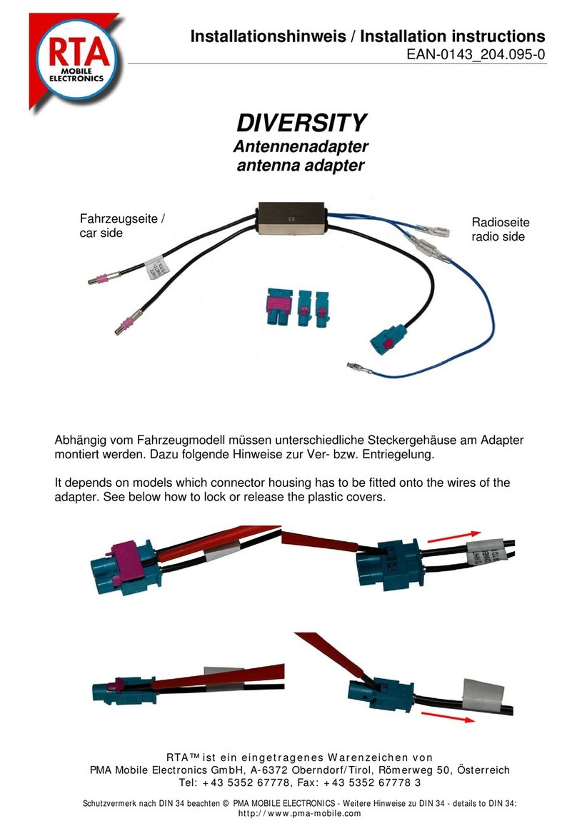 PMA RTA DIVERSITY installation instructions