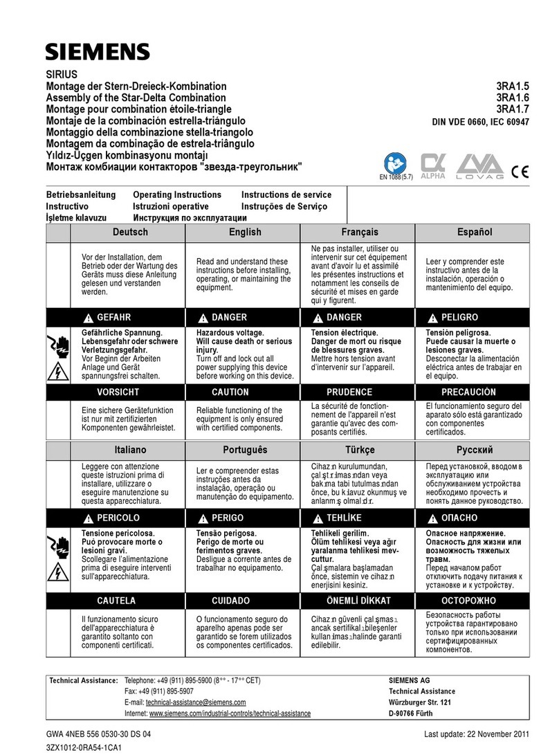 Siemens SIRIUS 3RA1.5 operating instructions