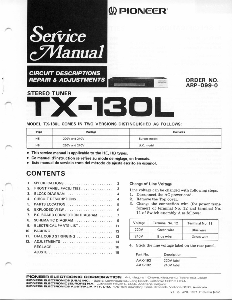 Pioneer TX-130L Series User manual
