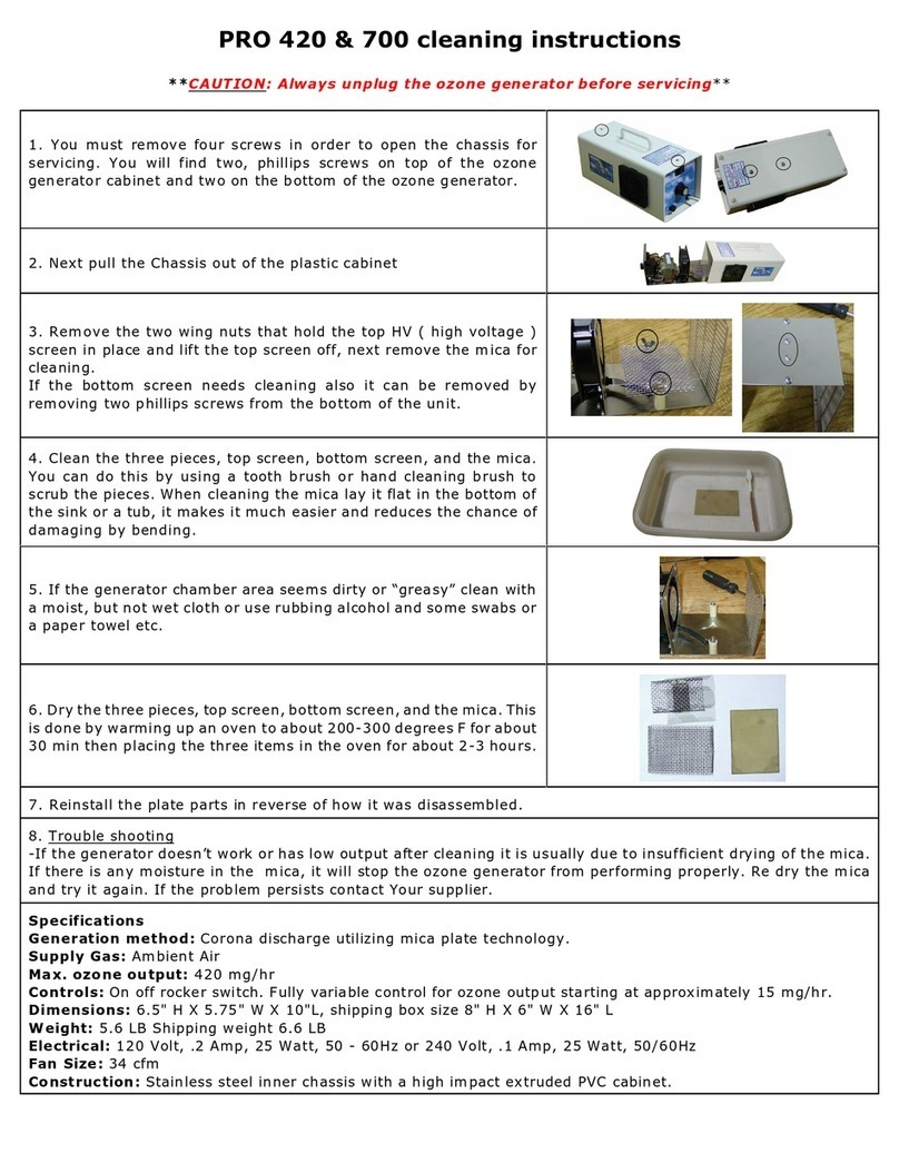Crystal air PRO 420 Cleaning instructions