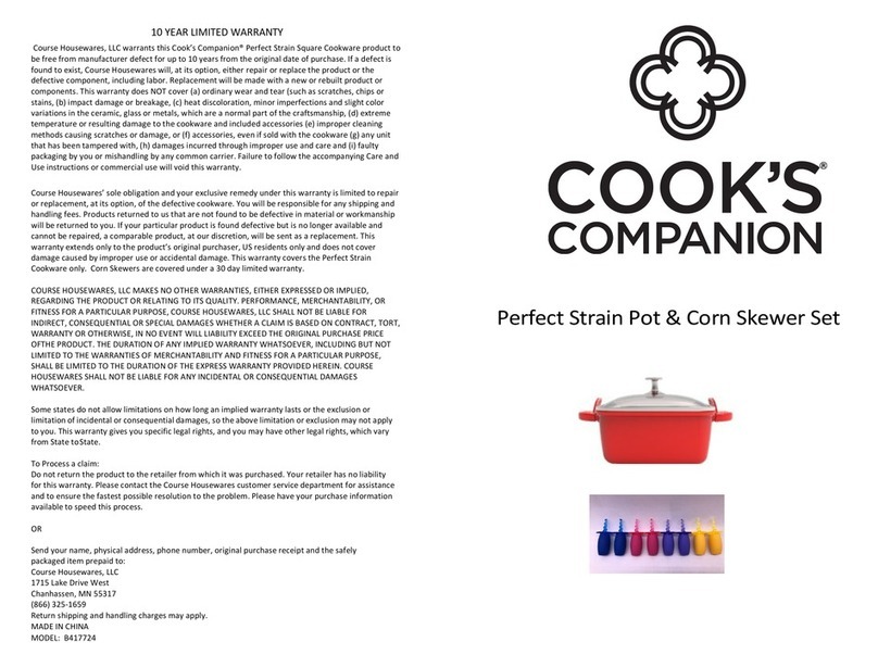 Cook's Companion B417724 User manual