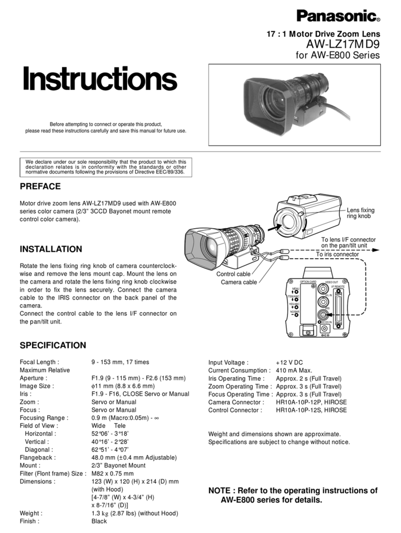 Panasonic AW-LZ17MD9 User manual Panasonic AW-LZ17MD9 User manual