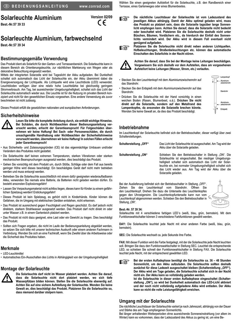 Conrad 57 39 33 operating instructions