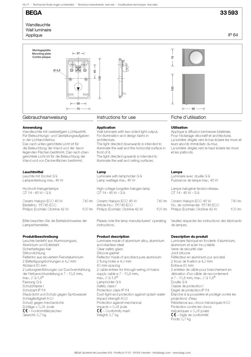 BEGA 33 593 Instructions for use