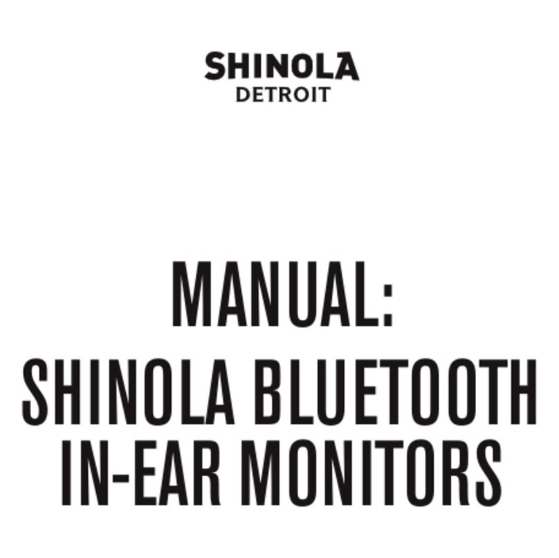 SHINOLA BLUETOOTH IN-EAR MONITORS manual
